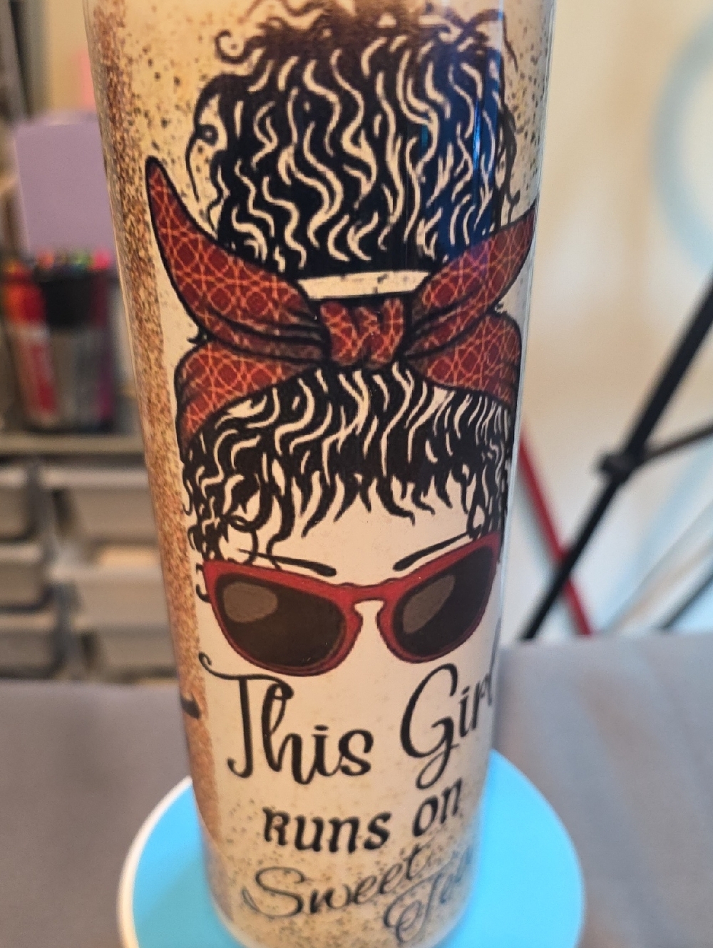 Retro Bandana & Sunglasses Tumbler - Red Accents